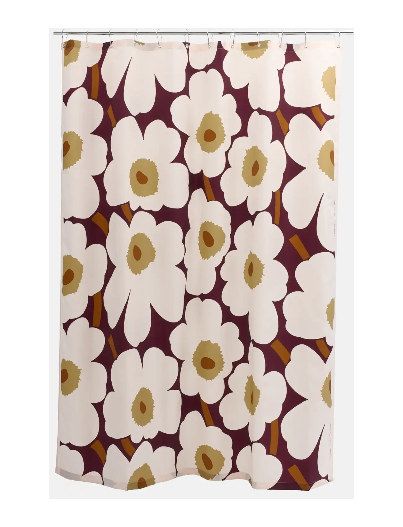 Marimekko Home UNIKKO SHOWER CURTAIN 180X200 - Badeforhæng - PLUM, PINK, ELMWOOD, TOFFEE / burgundy