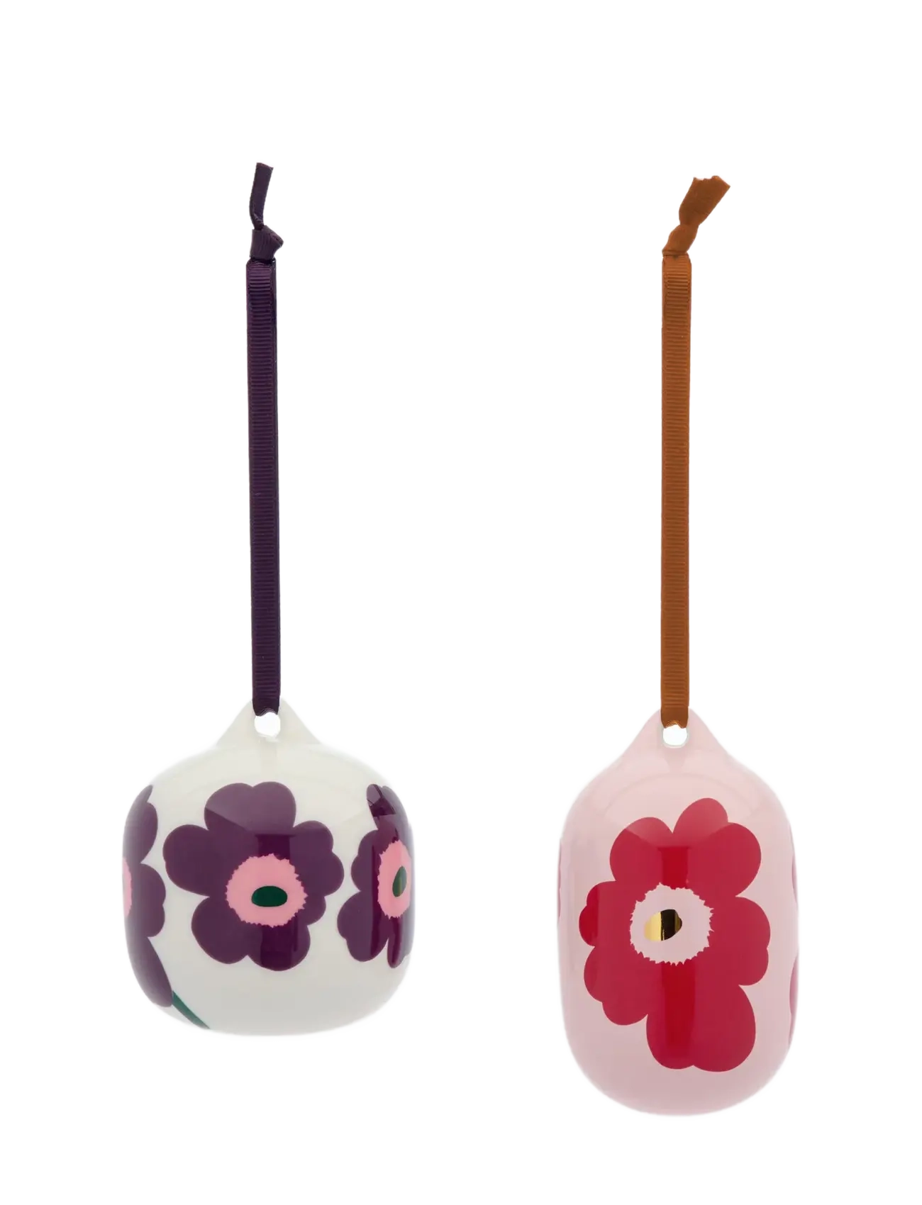 Marimekko Home UNIKKO ORNAMENT 2PCS - Marimekko Home - PINK, CRANBERRY, WHITE, PLUM / pink/rose