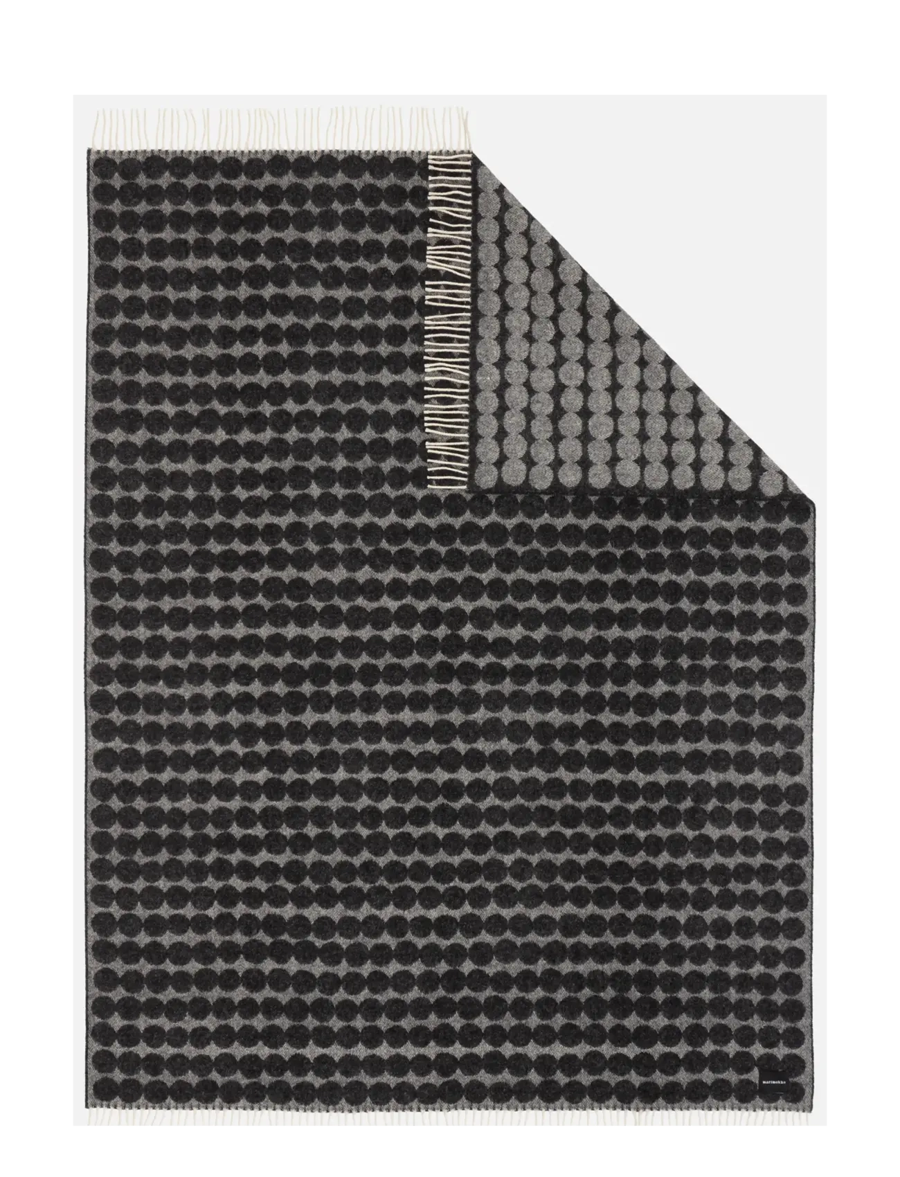 Marimekko Home RÄSYMATTO THROW RWS 130X180 - Textiles - OFF WHITE, CHARCOAL / black