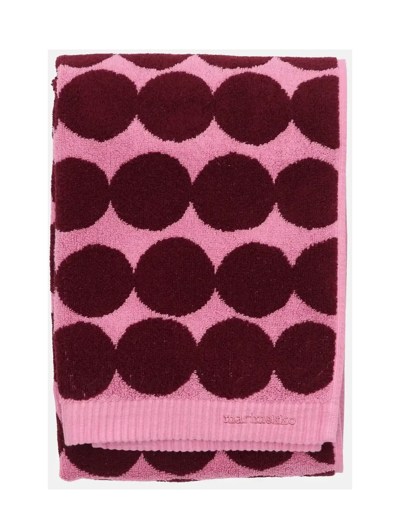 Marimekko Home - RÄSYMATTO BATH TOWEL 70X150CM - saunahåndklæder - wine red, wild rose - 1