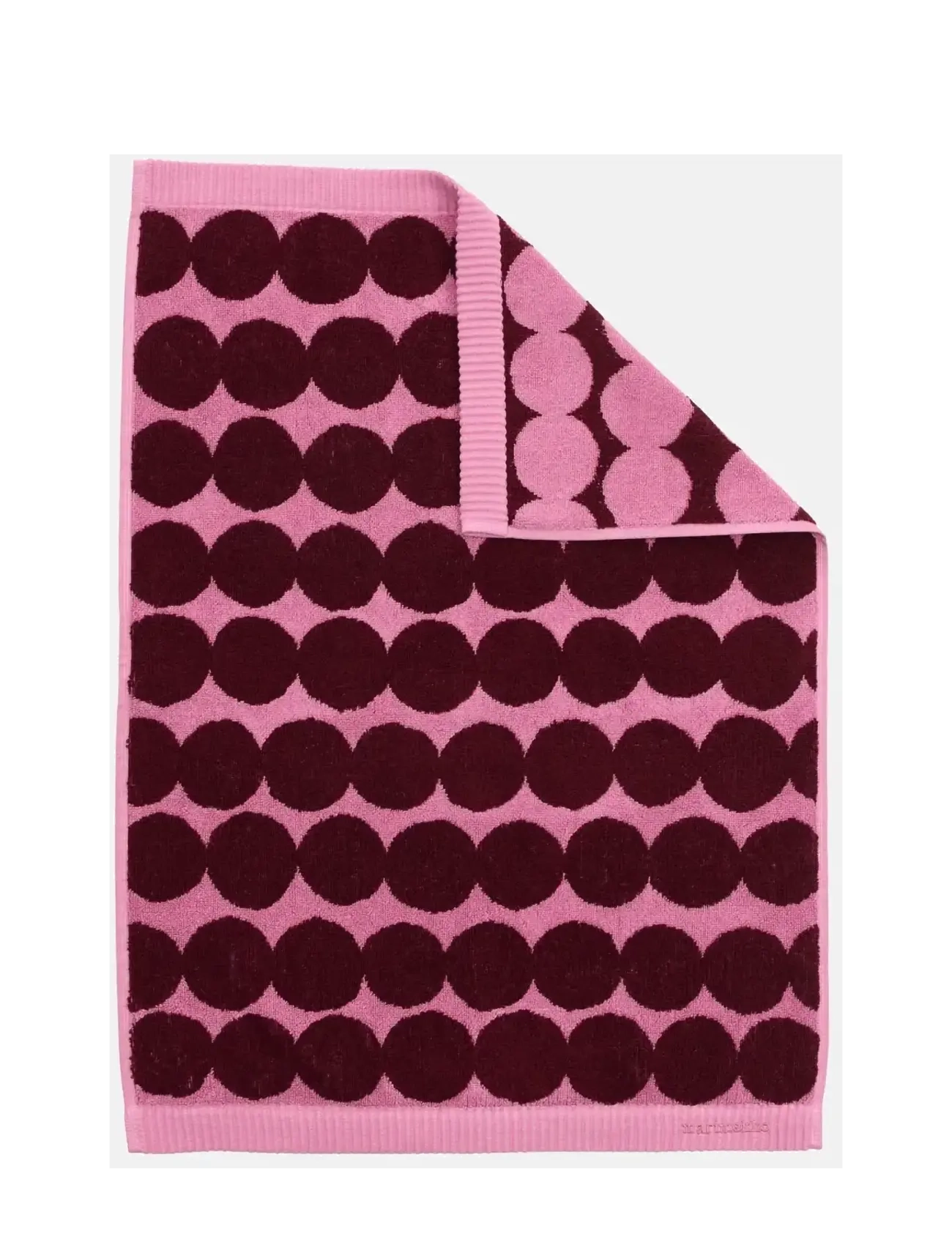 Marimekko Home - RÄSYMATTO HAND TOWEL 50X70CM - saunahåndklæder - wine red, wild rose - 1