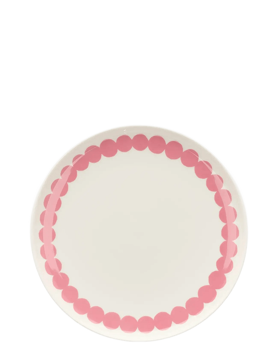 Marimekko Home - SIIRTOLAPUUTARHA PLATE 25CM - pietų lėkštės - white, wild rose - 0