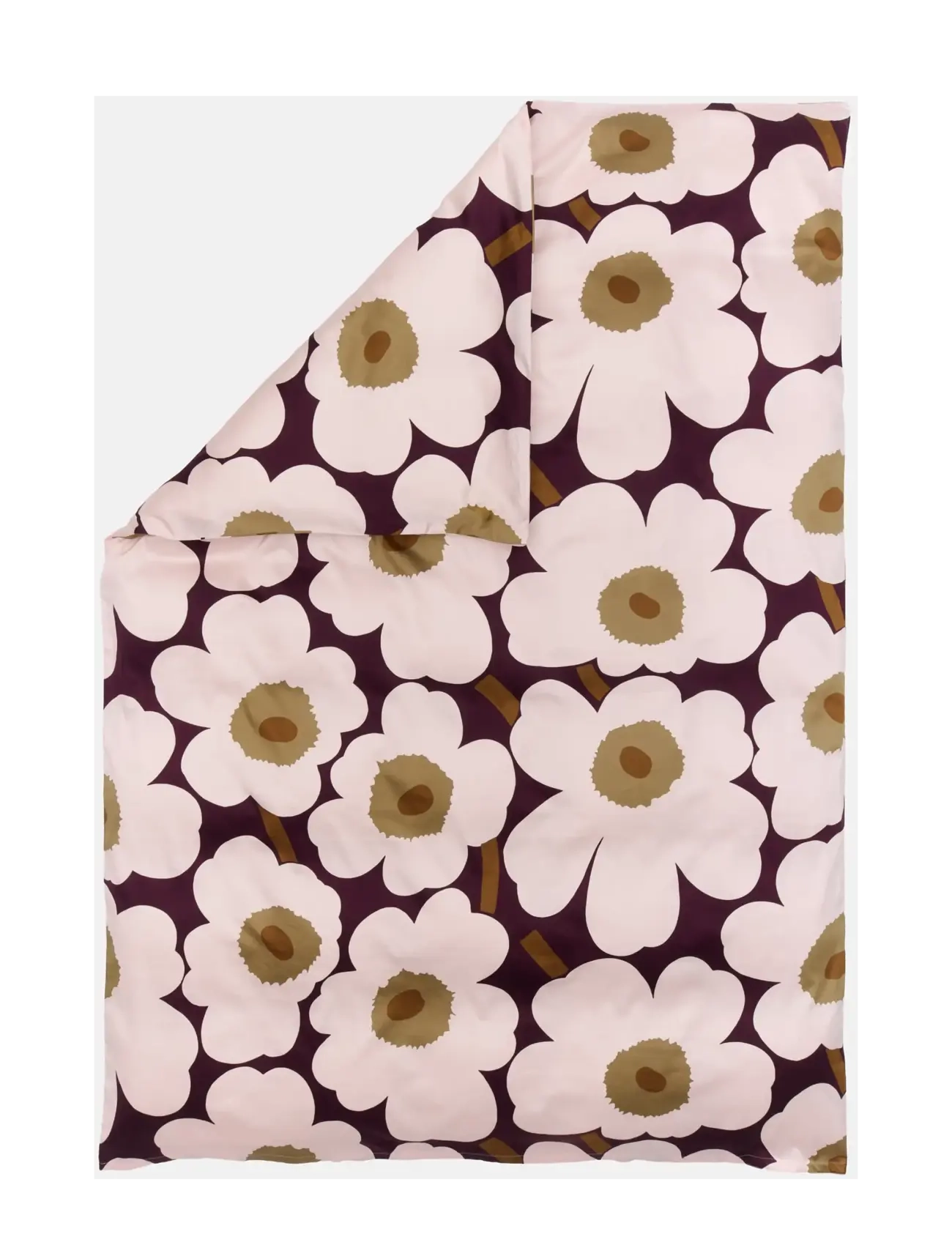 Marimekko Home UNIKKO SATIN DC 135/140X200 - Textilier - PLUM, PINK, ELMWOOD, TOFFEE / purple