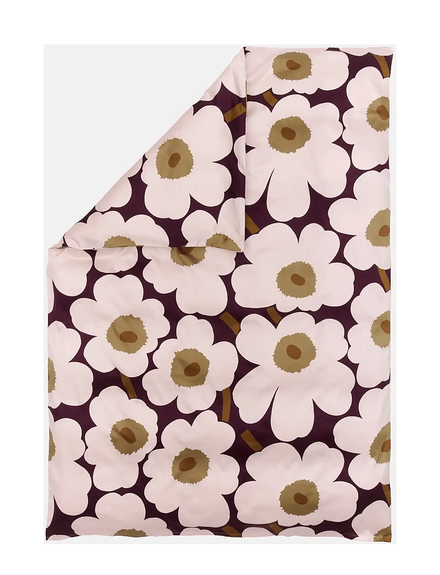 Marimekko Home - UNIKKO SATIN DC 135/140X200 - tekikotid - plum, pink, elmwood, toffee - 0