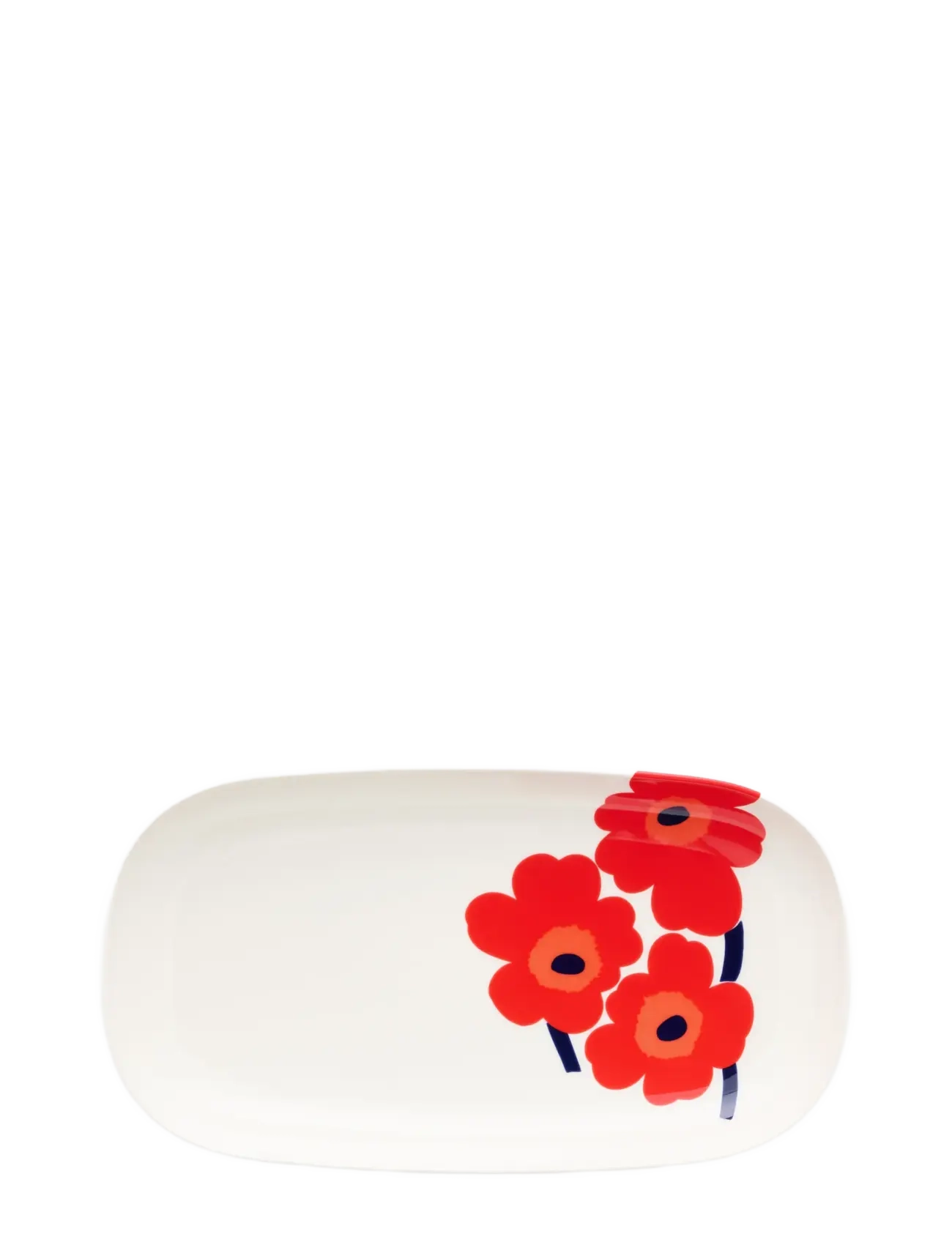 Marimekko Home UNIKKO SERVING PLATE 17X32 - Serving dishes - WHITE, RED, BLUE / white