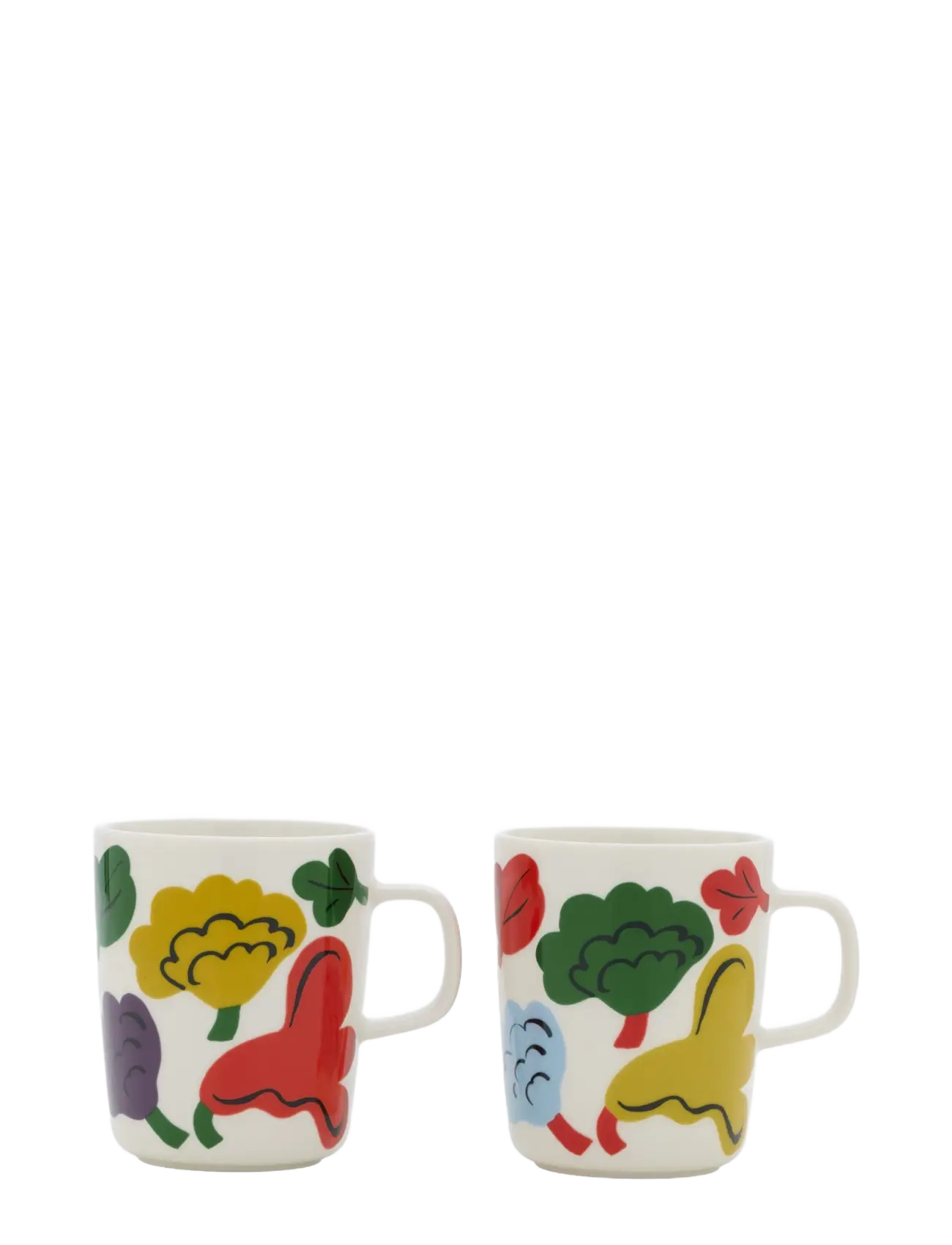 Marimekko Home KUK.KUKKAAN MUG 2,5DL 2PCS - Becher & Tassen - WHITE, MULTICOLOUR / multi
