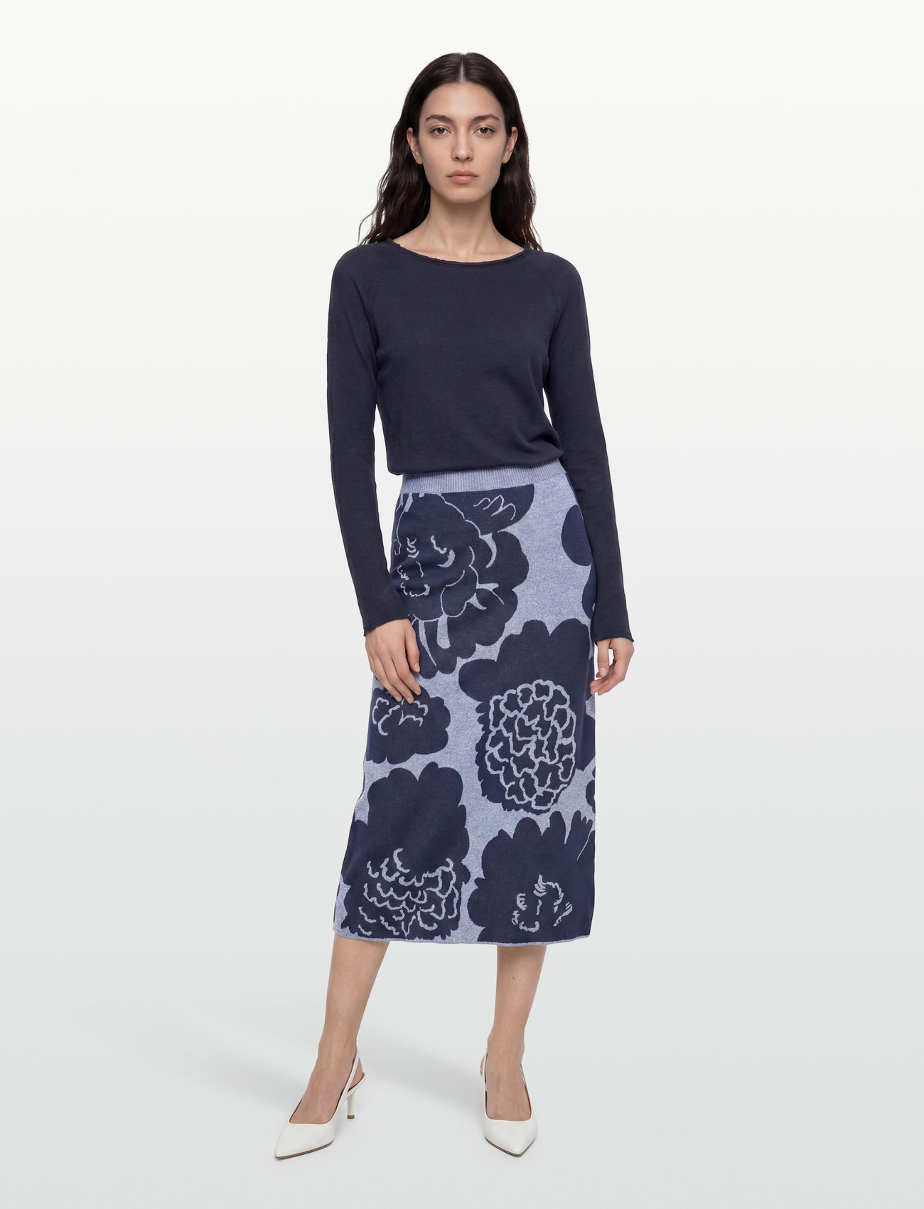 Marimekko Sivellys Pioni - Navy - XS