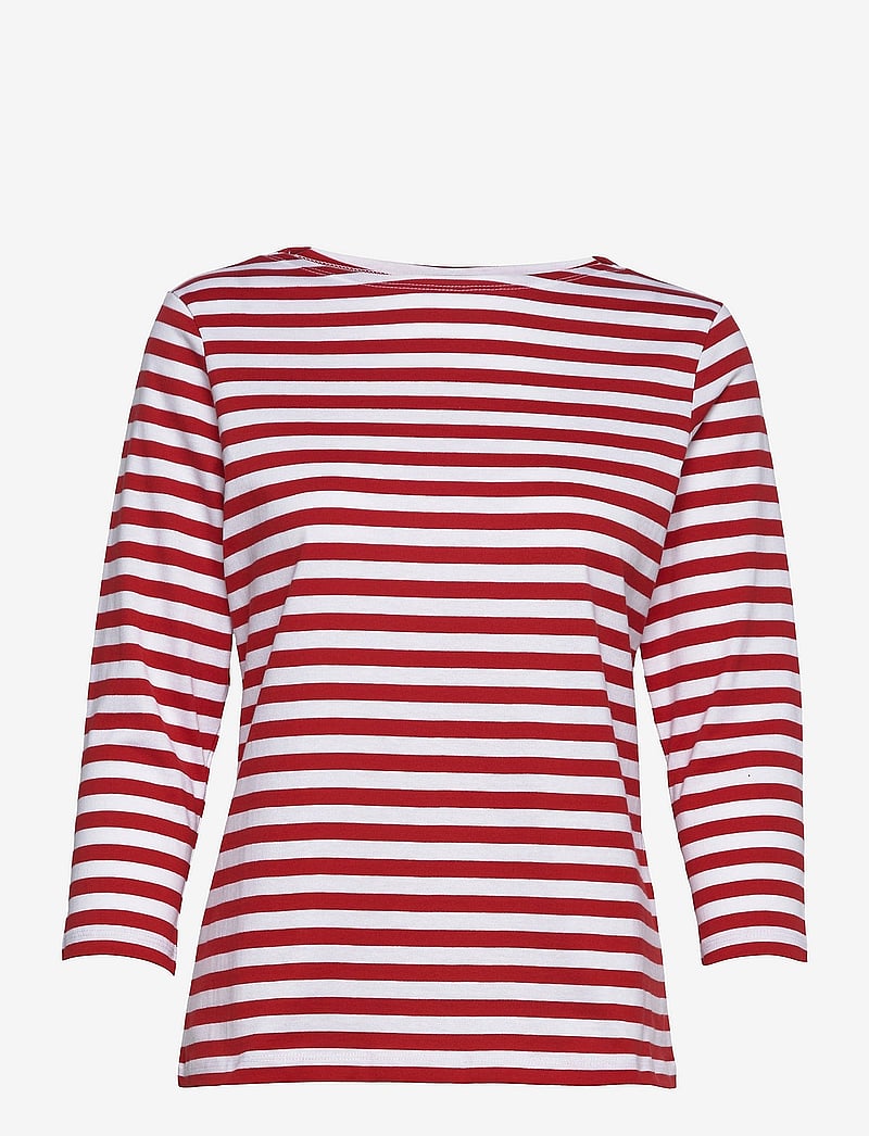 Marimekko - Ilma shirt - långärmade toppar - white, red - 1