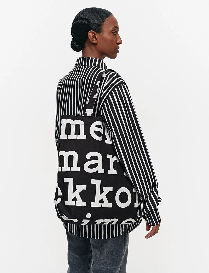 Marimekko - NOTKO LOGO - tote-stiilis kotid - black,off white - 0