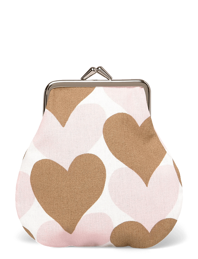 Marimekko - PIENET SYDÄMET PIENI C. PURSE - punge - white, lt.brown, pink - 1