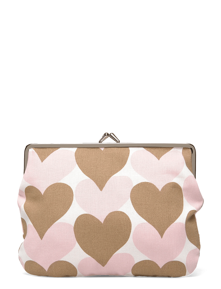 Marimekko - PIENET SYDÄMET PUOLIKASC.PURSE - white, lt.brown, pink - 0