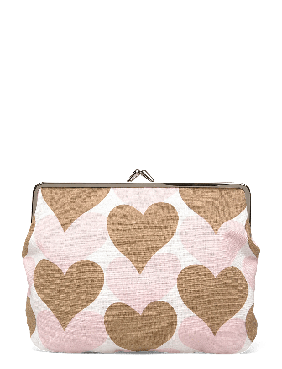 Marimekko - PIENET SYDÄMET PUOLIKASC.PURSE - white, lt.brown, pink - 1