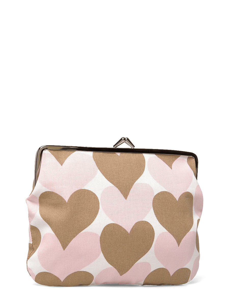 Marimekko - PIENET SYDÄMET PUOLIKASC.PURSE - white, lt.brown, pink - 2