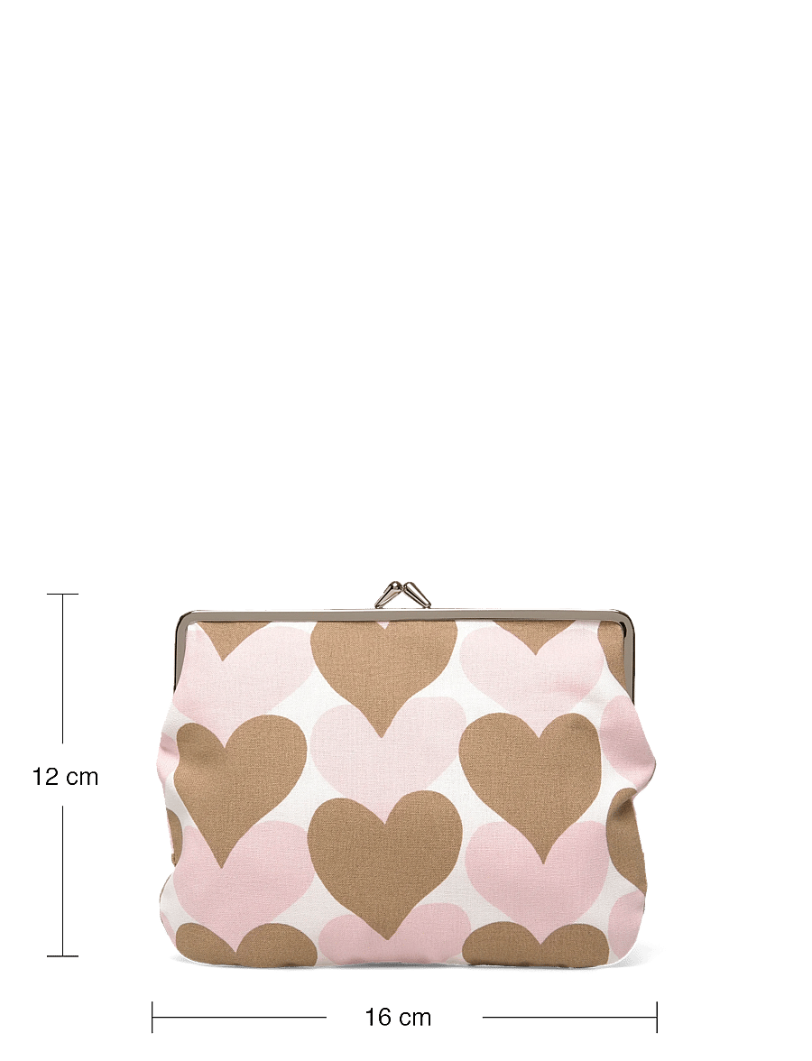 Marimekko - PIENET SYDÄMET PUOLIKASC.PURSE - white, lt.brown, pink - 3