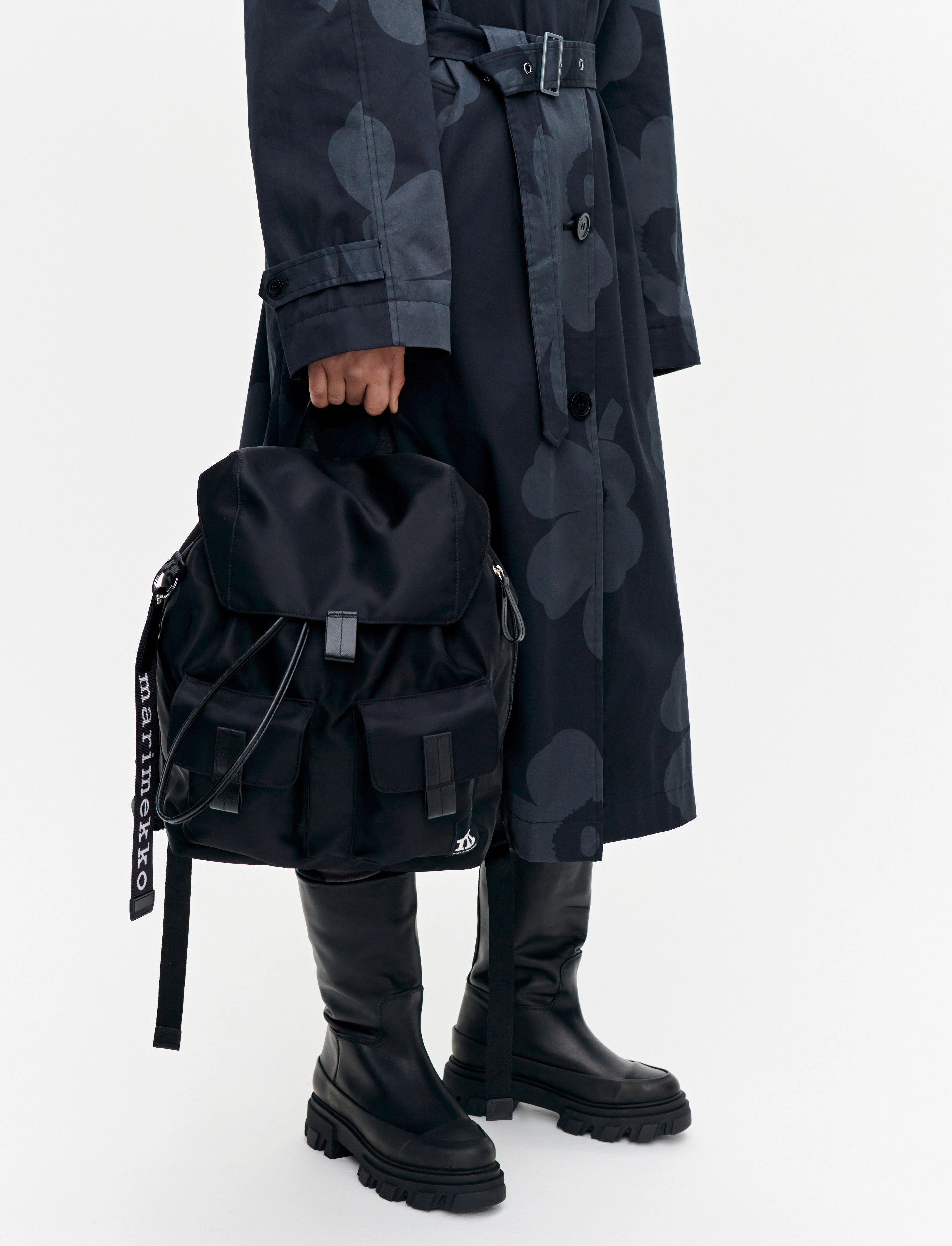 Marimekko - EVERYTHING BACKPACK L SOLID - ryggsekker - black - 5
