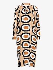Marimekko - LAUGA PIENI MELOONI - midi dresses - brown, black, white - 0