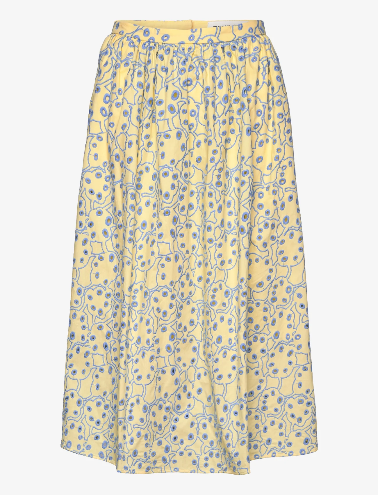 Marimekko - NILAN RENTUKKA - midi kjolar - light yellow, light blue - 0