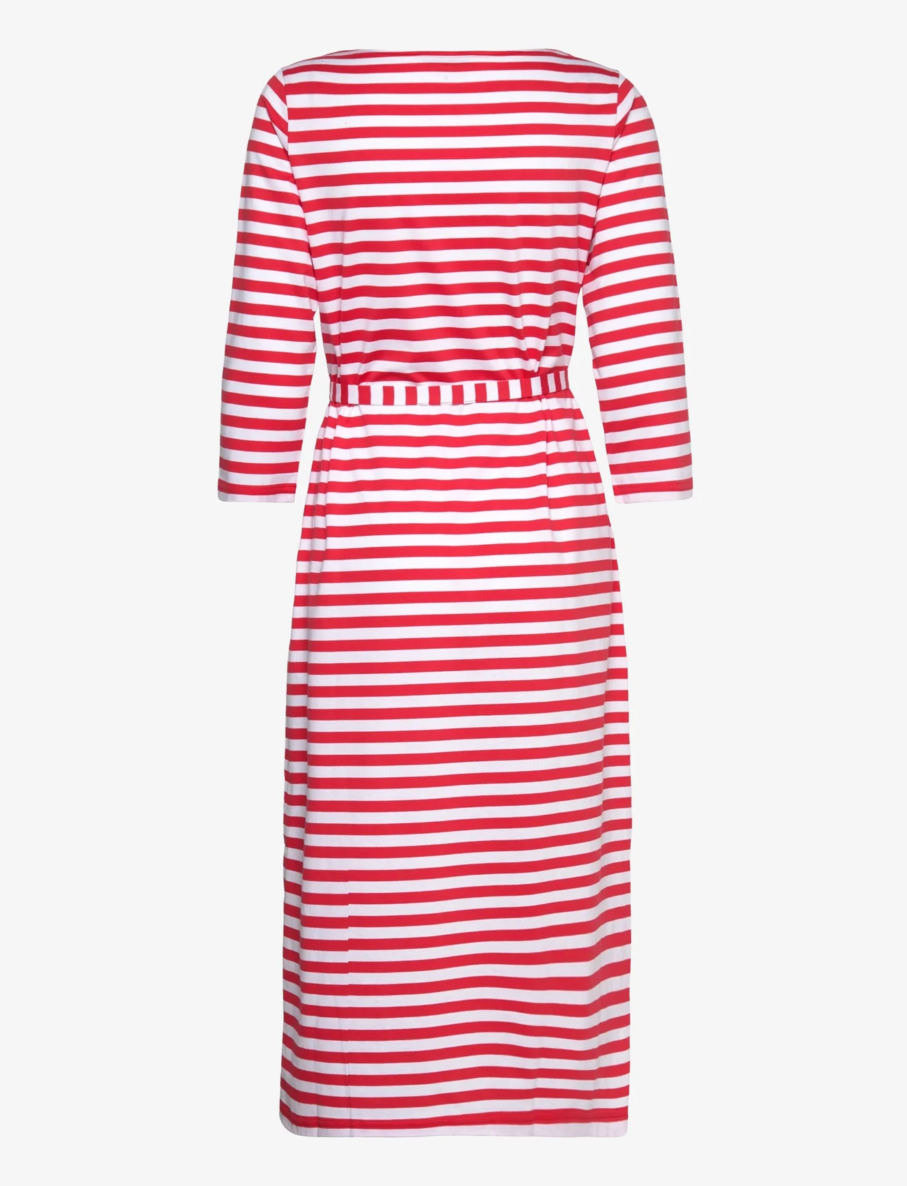 Marimekko - TASARAITA ILMA DRESS - marškinėlių tipo suknelės - red, white - 1
