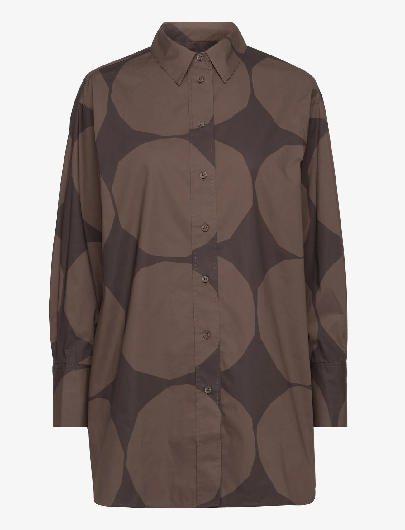Marimekko - NILA KIVET - langermede skjorter - brown, dark brown - 0