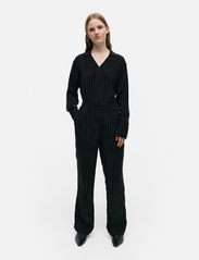 Marimekko - MORESKI PICCOLO - wide leg trousers - black, dark grey - 2