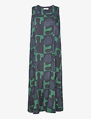 Marimekko - LEHTERI OSTERI - midi dresses - black, green, blue - 0