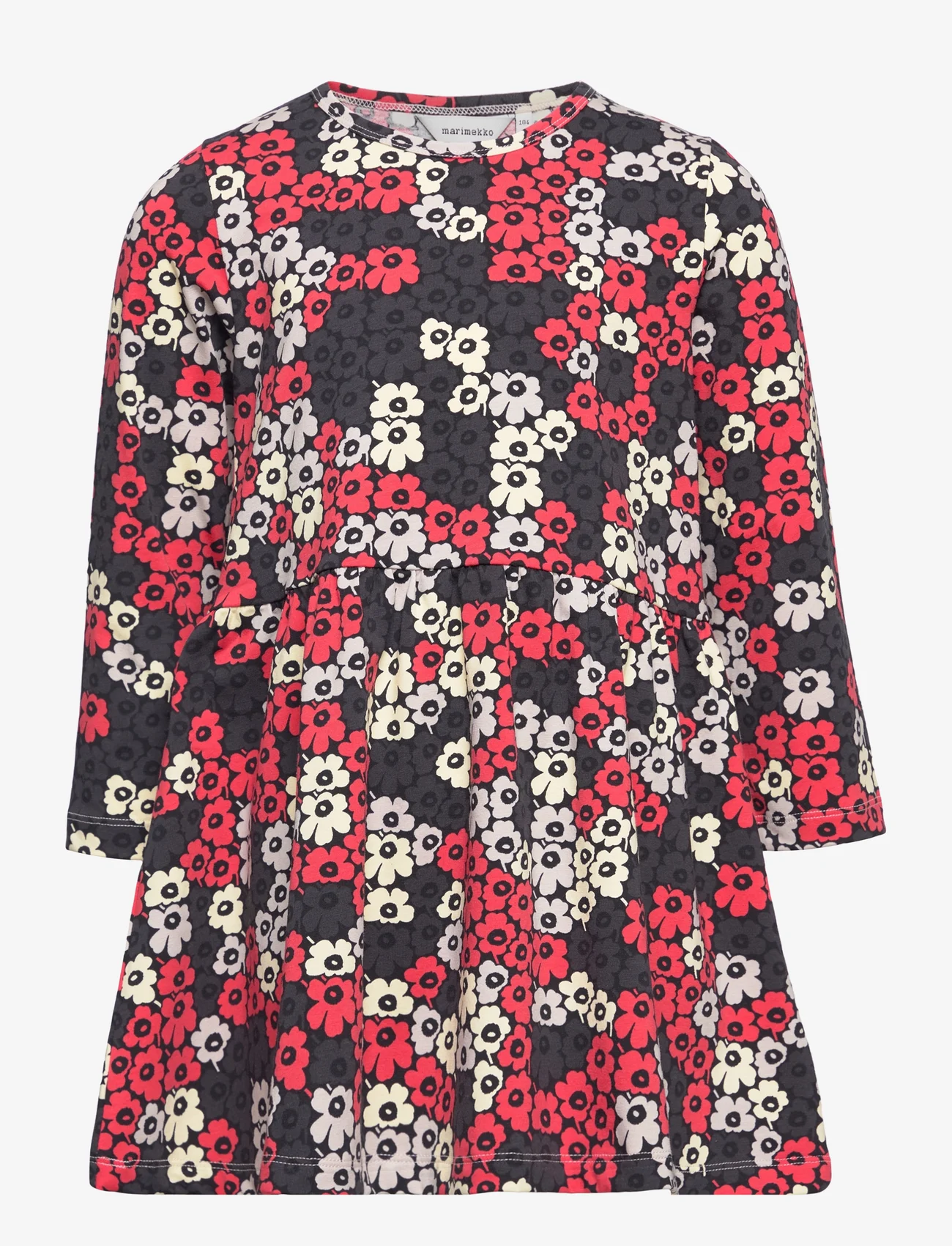 Marimekko - KUKKAKORU PIKKUINEN UNIKKO II - sukienki codzienne z długim rękawem - black, red, yellow - 0
