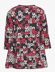 Marimekko - KUKKAKORU PIKKUINEN UNIKKO II - laisvalaikio suknelės ilgomis rankovėmis - black, red, yellow - 1