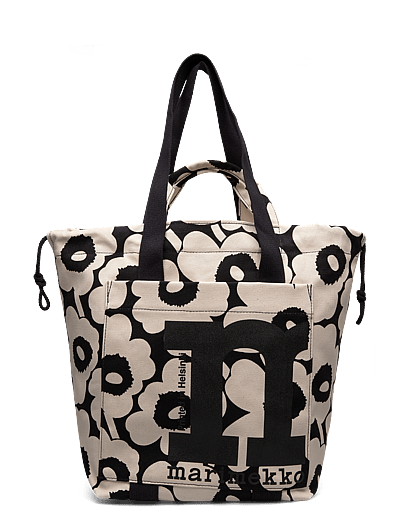 Marimekko MONO CITY TOTE UNIKKO - Shoppers & Tote Bags - COTTON, BLACK / black