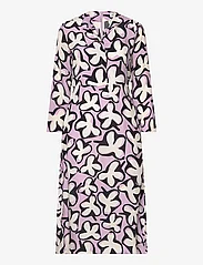 Marimekko - SALONKI PATIKKA - skjortklänningar - off-white, lilac, black - 0