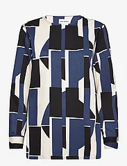Marimekko - FREIMI SERMI - blouses met lange mouwen - off-white, blue, black - 0