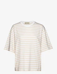 Marimekko - HIIRENKORVA TASARAITA LIGHT - t-shirts - sand, white - 0
