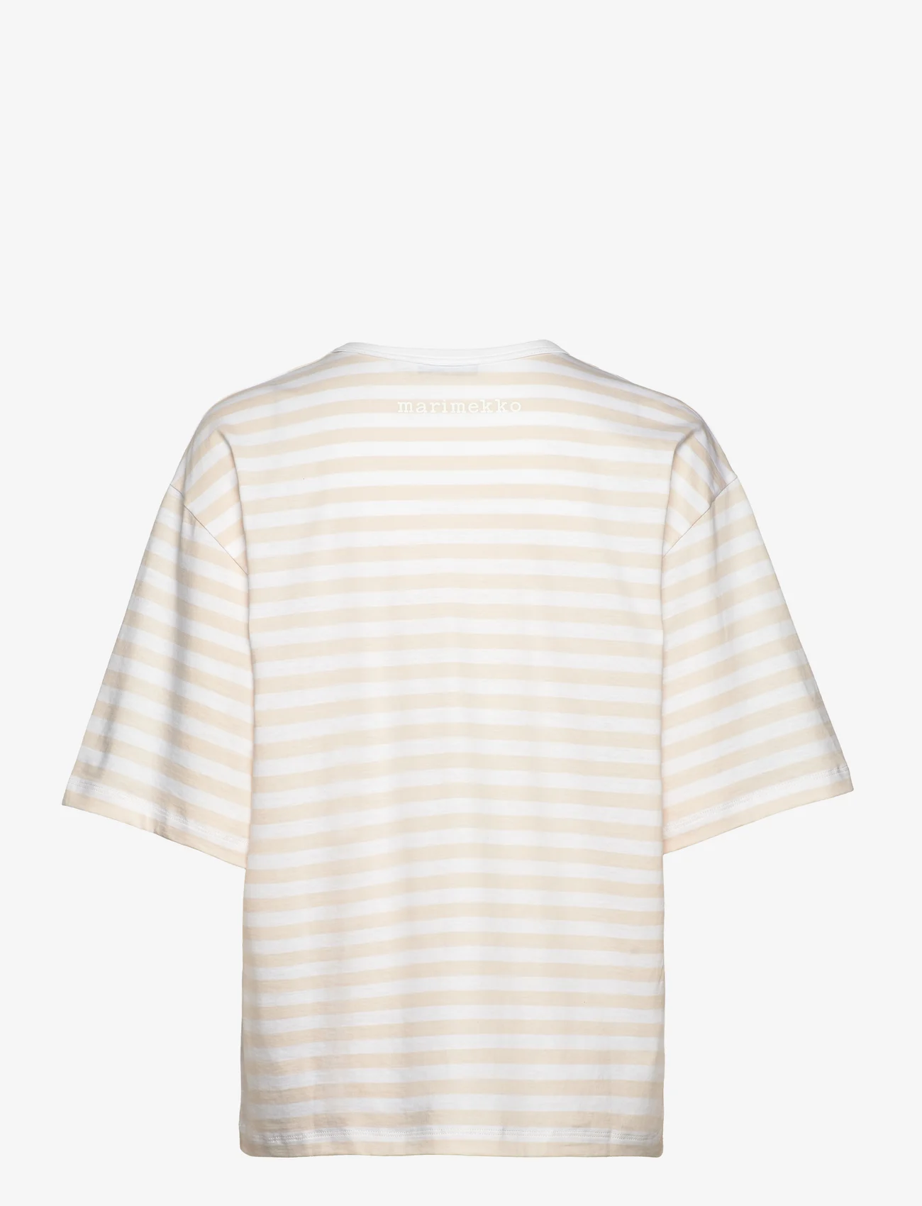 Marimekko - HIIRENKORVA TASARAITA LIGHT - t-shirts - sand, white - 1