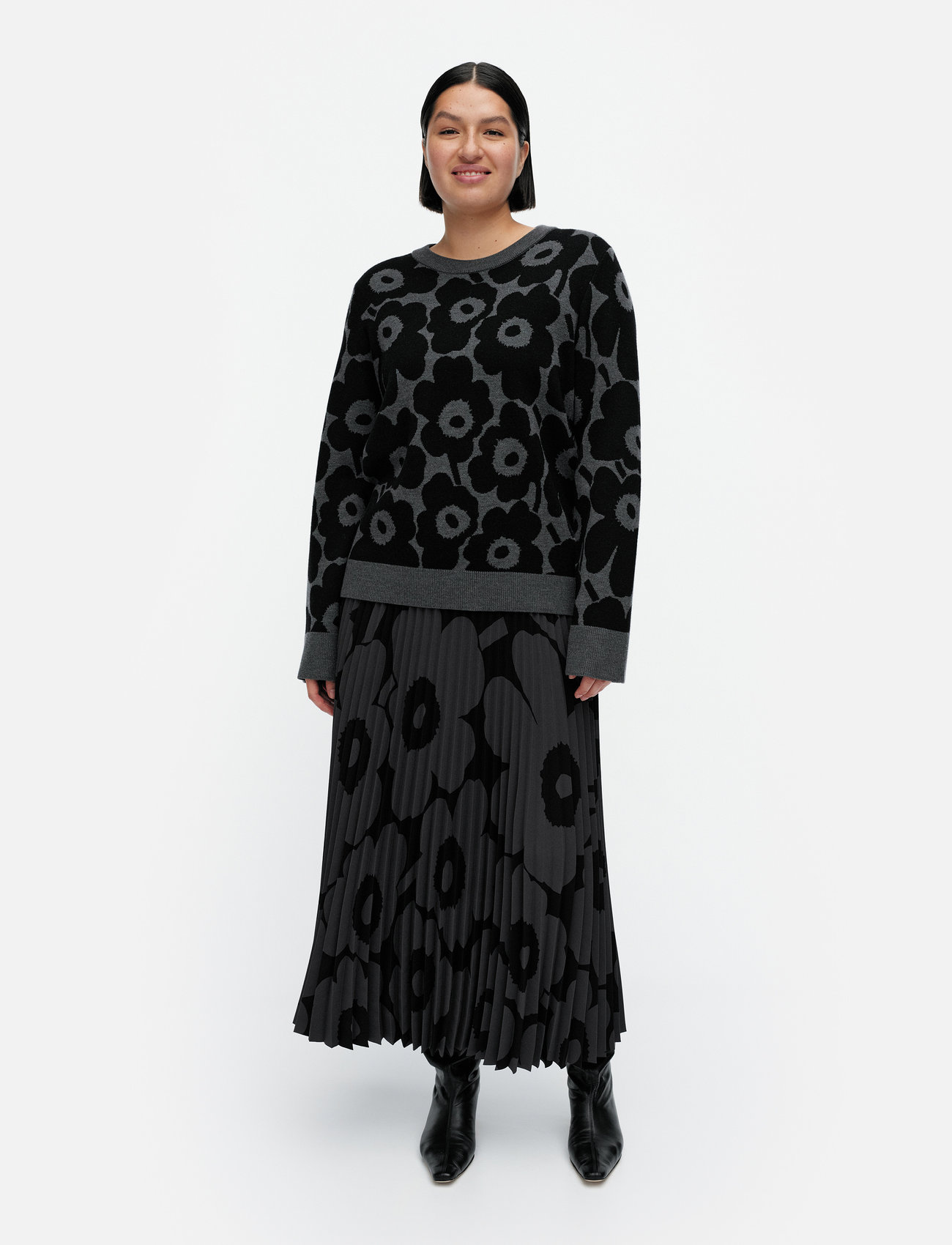 Marimekko - TAHTI UNIKKO - stickade tröjor - black, dark grey - 0
