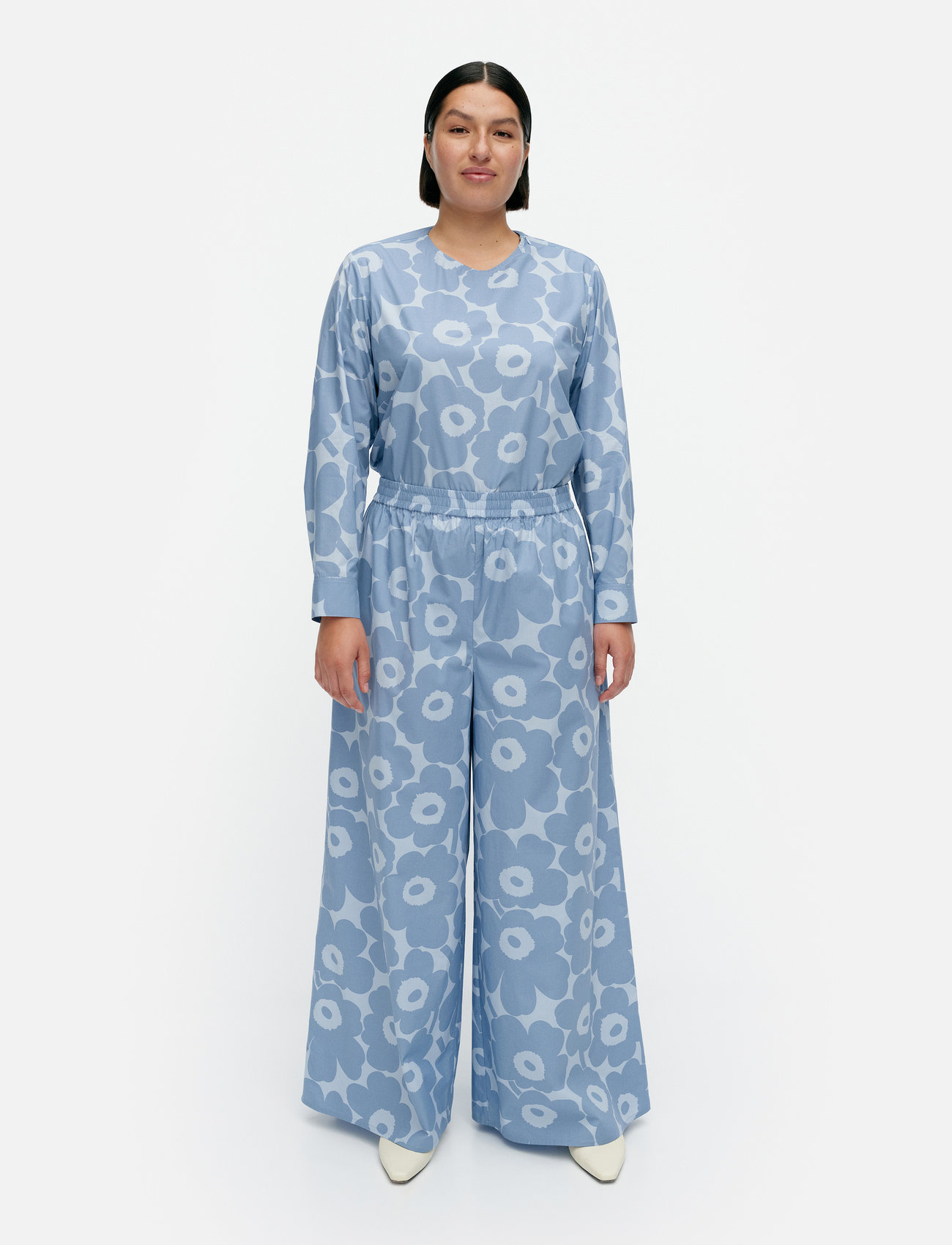 Marimekko - KOHTI UNIKKO - bukser med brede ben - light blue, light blue - 0