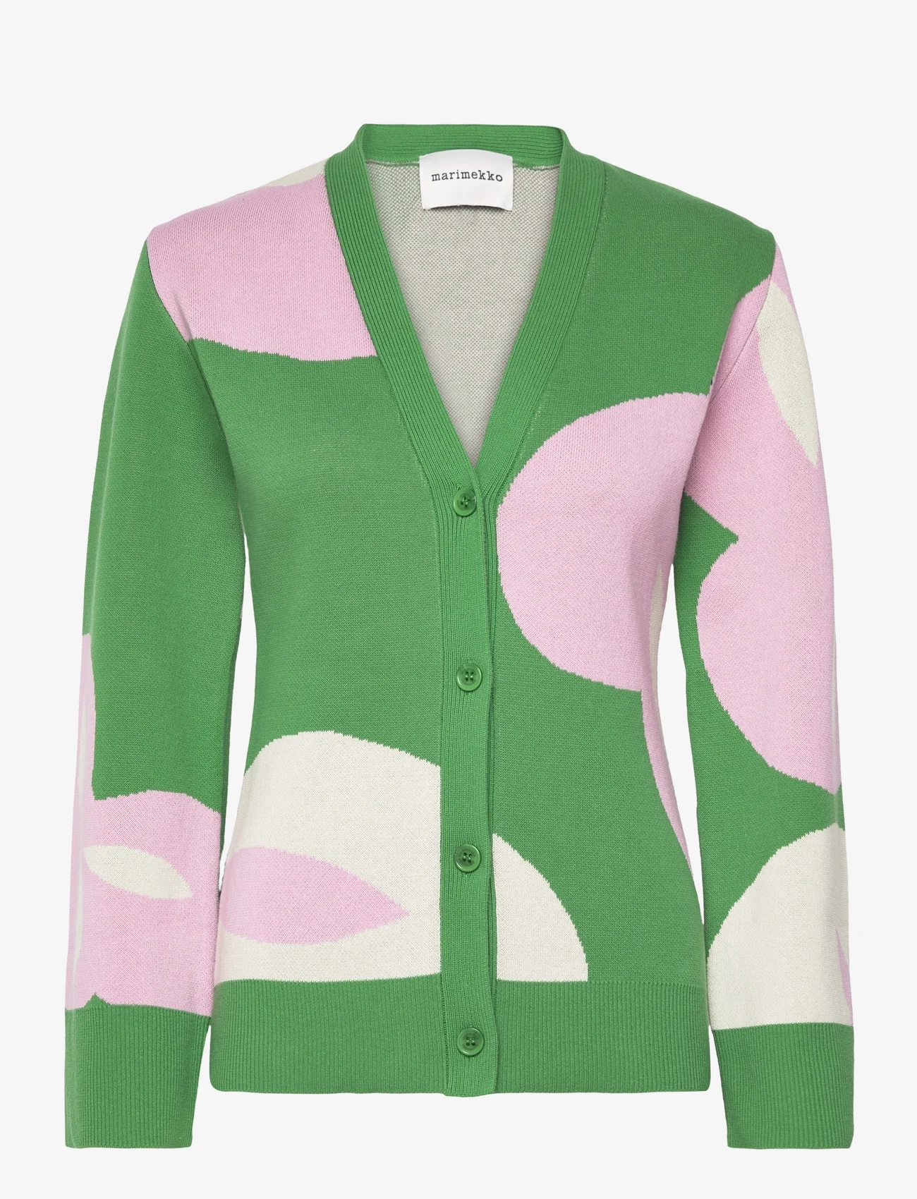 Marimekko - TYRSKE POIMINTO - cardigans - green, light pink, off-white - 1