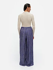 Marimekko - MERIVIRTA PICCOLO - wide leg trousers - blue, off-white - 3