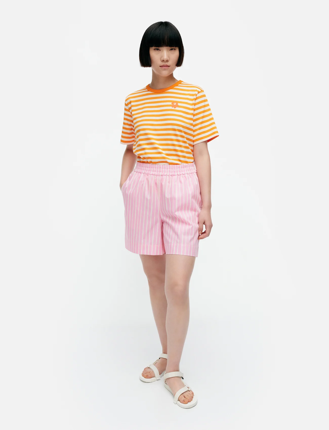 Marimekko - JOKAPOIKA SHORTS - shorts casual - light pink, off-white - 0
