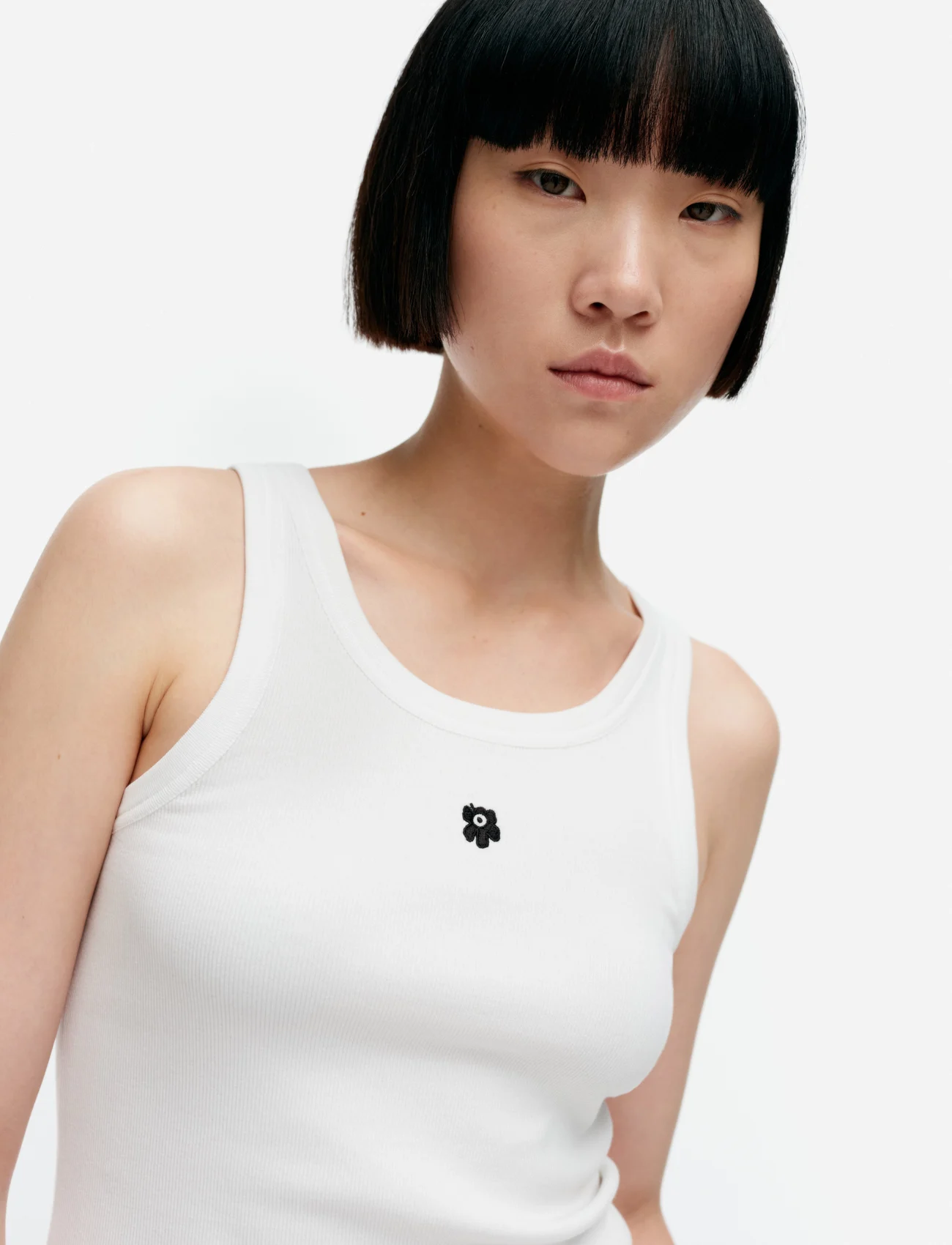 Marimekko - KEDOL UNIKKO PLACEMENT - t-shirt & tops - white, black - 0