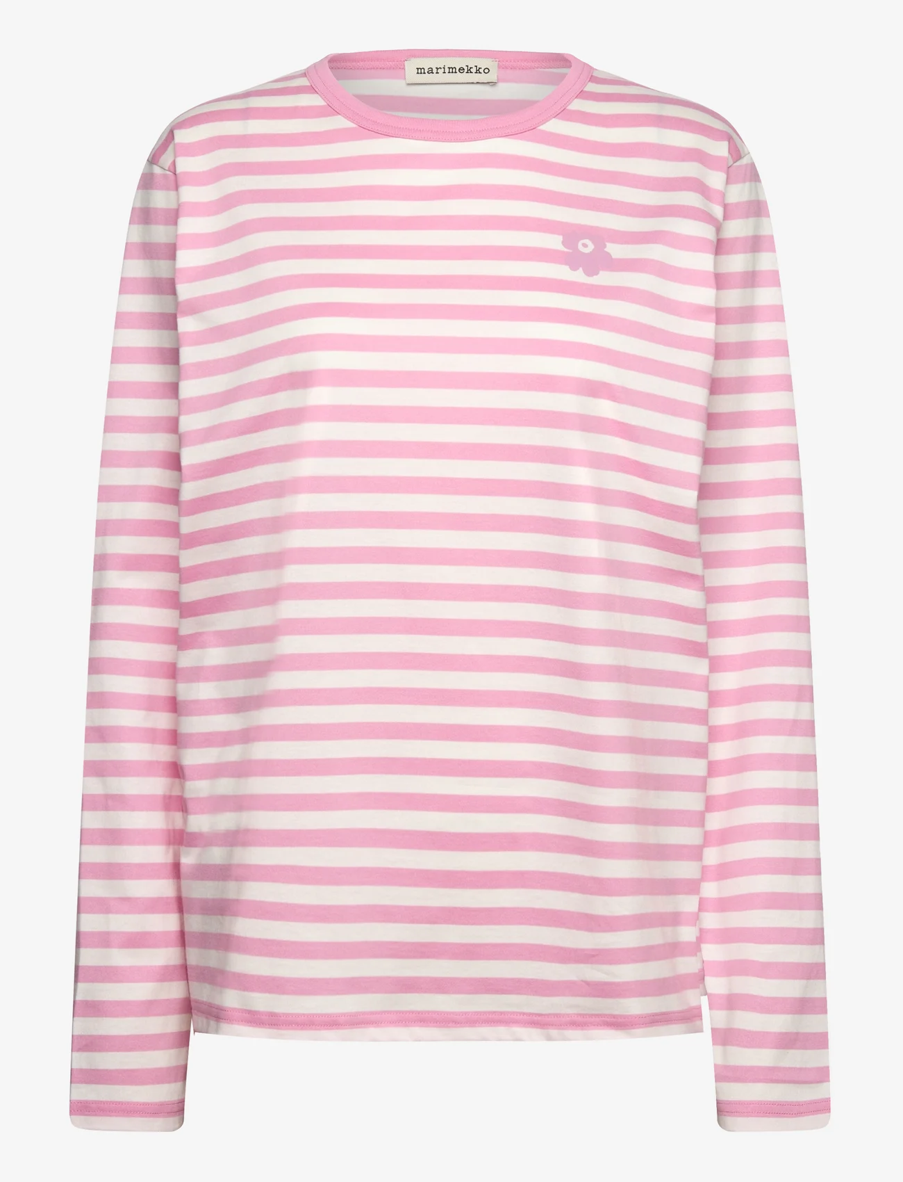 Marimekko - TASARAITA RELAXED LS - pitkähihaiset t-paidat - light pink, off-white - 1
