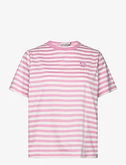Marimekko - TASARAITA RELAXED SS - t-shirts - light pink, off-white - 0