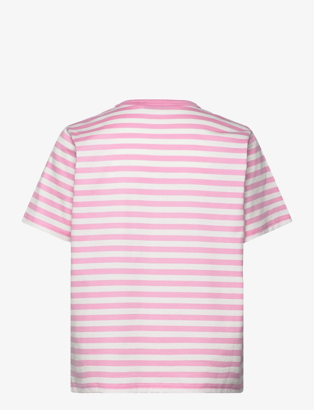 Marimekko - TASARAITA RELAXED SS - t-shirts - light pink, off-white - 1