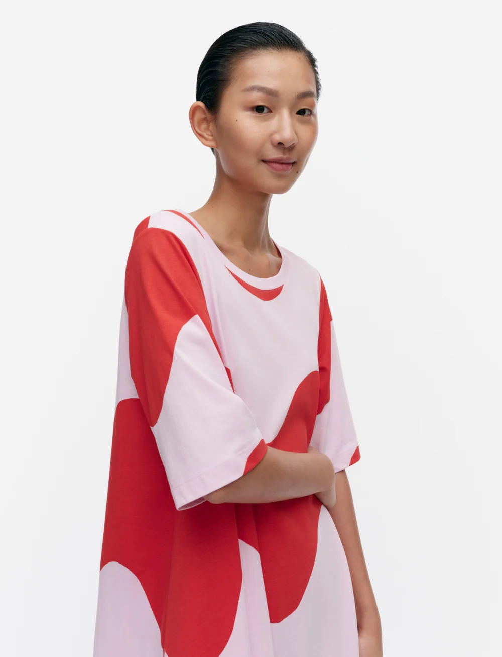 Marimekko - LOKAALI LOKKI - sukienki koszulowe - red, light pink - 0