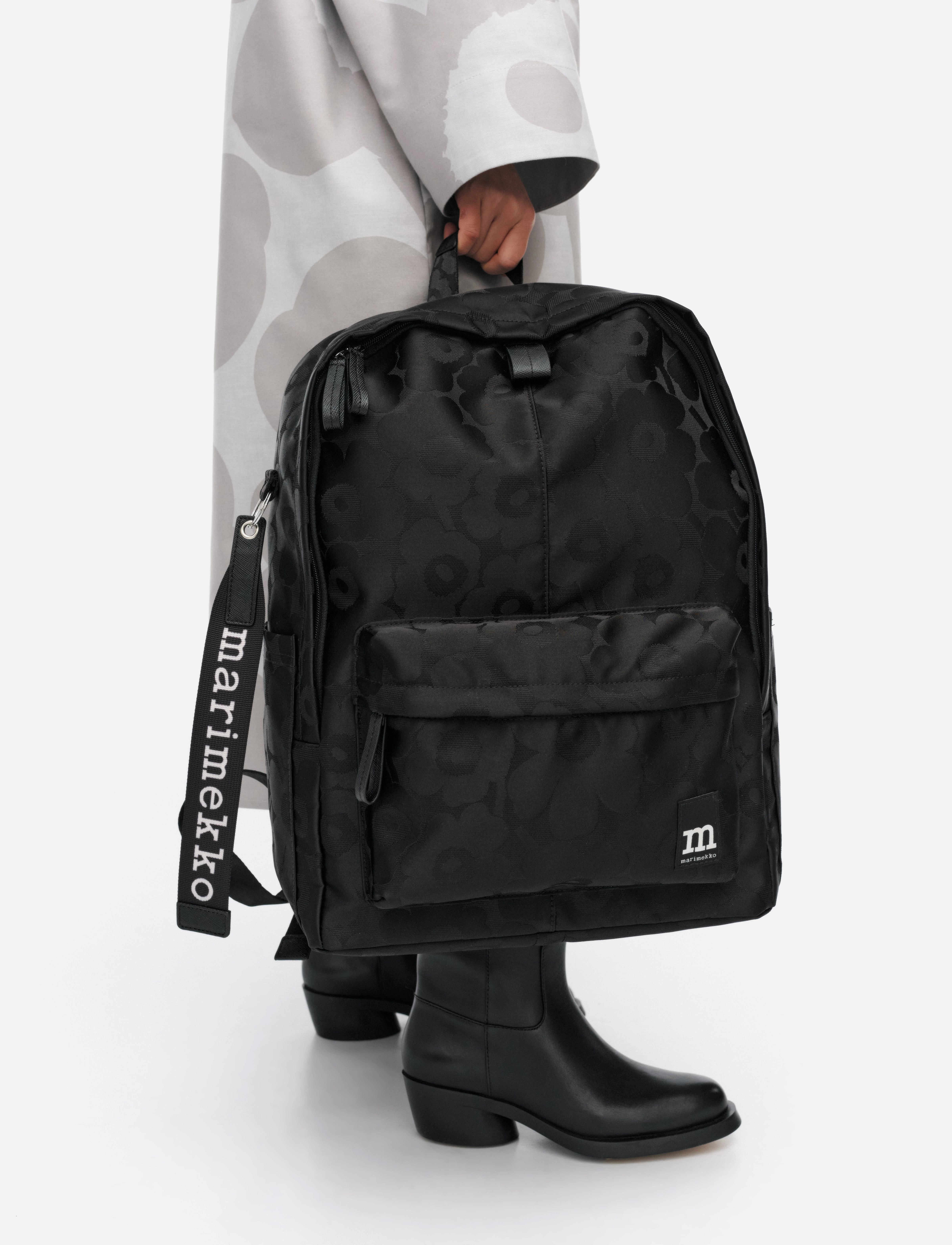 Marimekko ZIP TOP BACKPACK UNIKKO - Reisima - BLACK, BLACK / black
