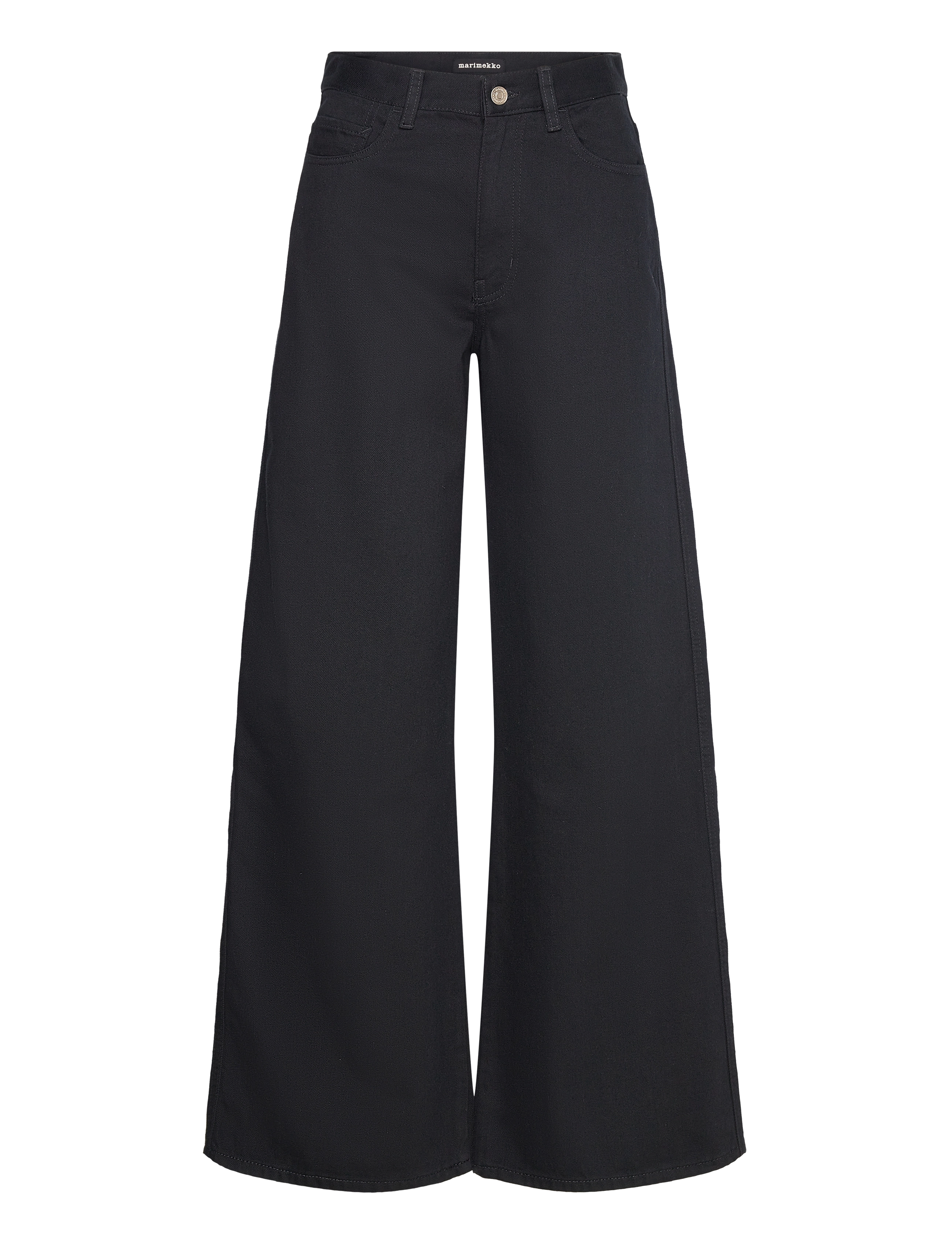 Marimekko - MARIDENIM WIDE - hosen mit weitem bein - black - 1
