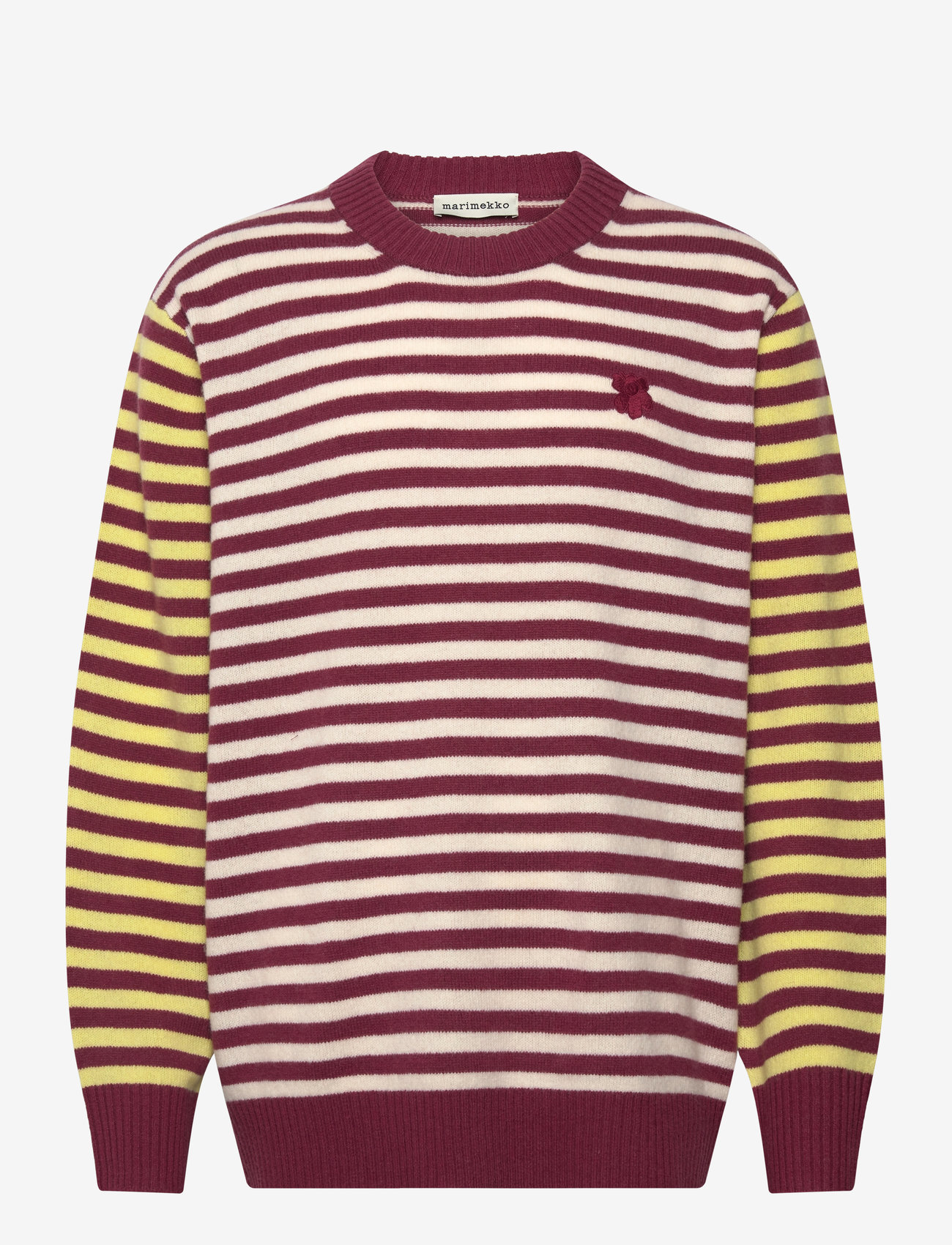 Marimekko - PEHMYT TASARAITA - stickade tröjor - wine red, white, yellow - 1