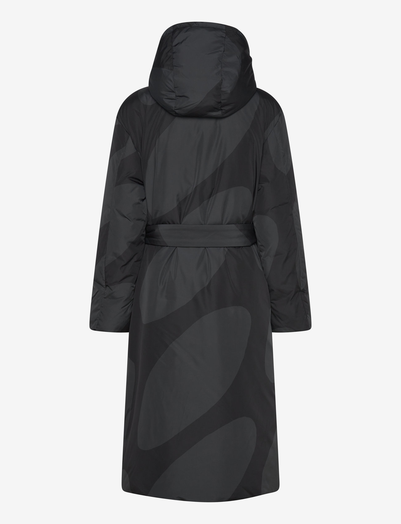 marimekko SUOJA LINSSI ブラックダウンコート M Marimekko Suoja Linssi Down Coat, Black & Charcoal - Eleish