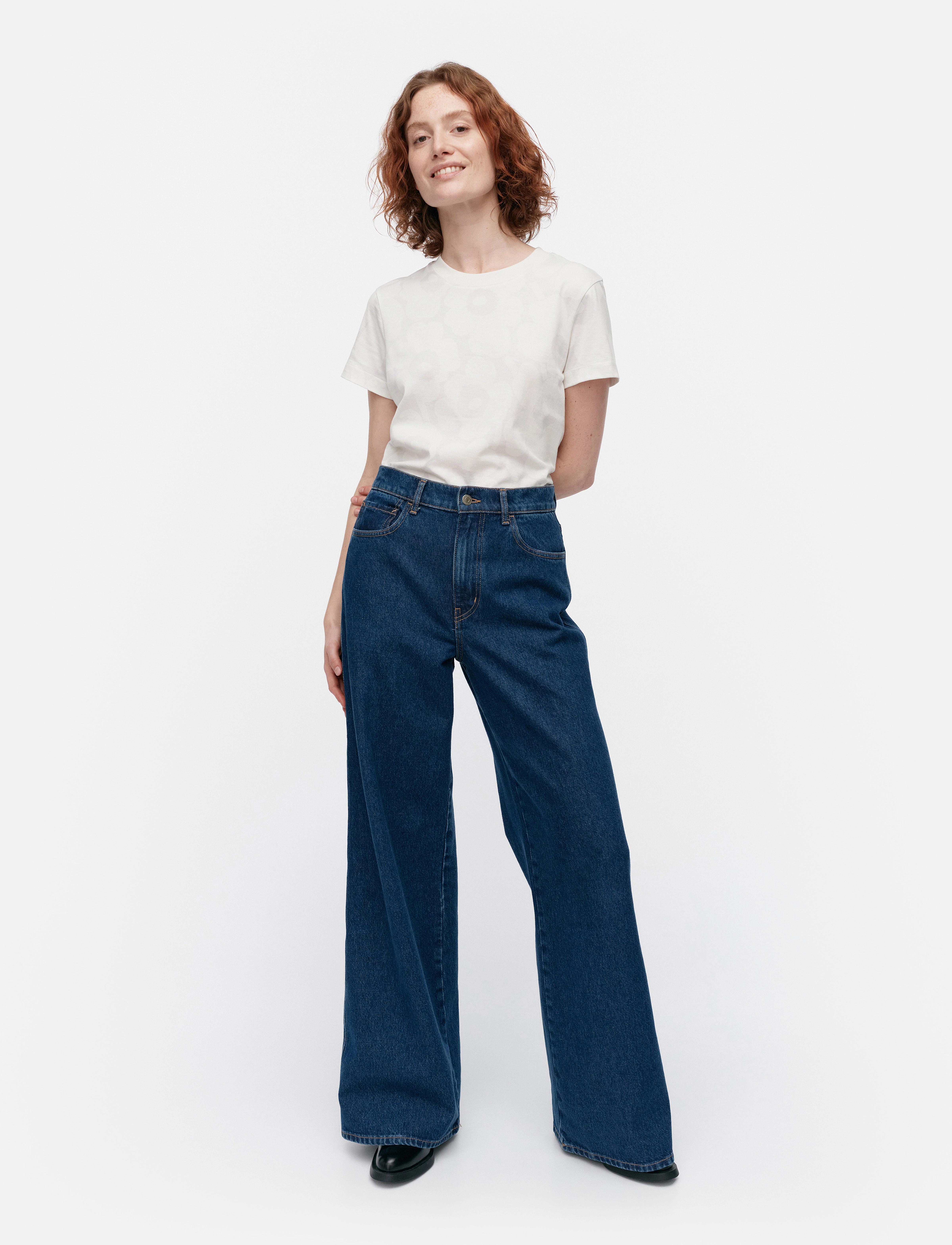 Marimekko Maridenim Wide, Kvinder, Højtaljede Wide Leg Jeans, Blå, Str: 33 x 32