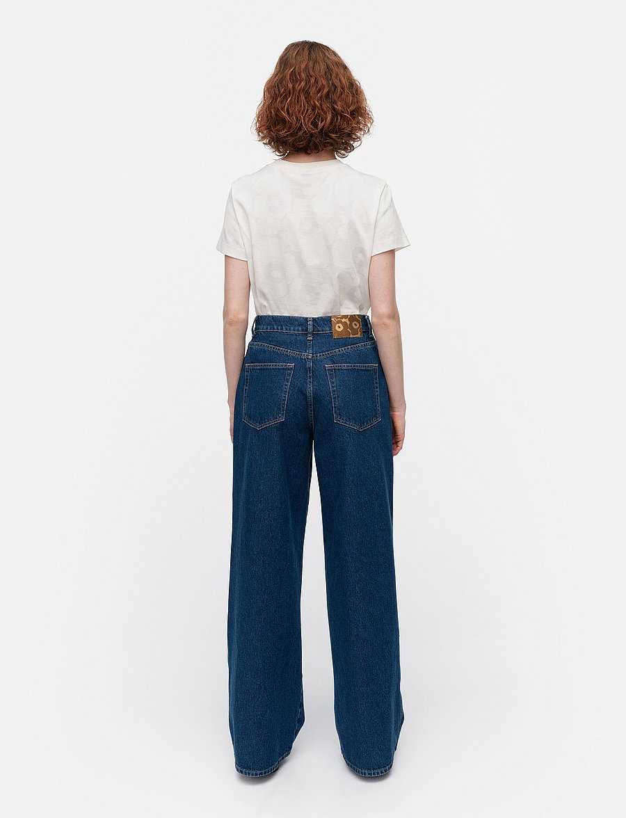 Marimekko - MARIDENIM WIDE - hosen mit weitem bein - mid indigo - 3