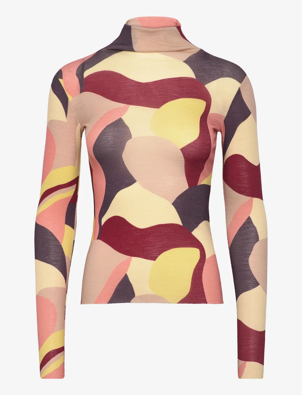 Marimekko - VEDUTA KAMELIA - long-sleeved tops - winered, yellow, peach - 1