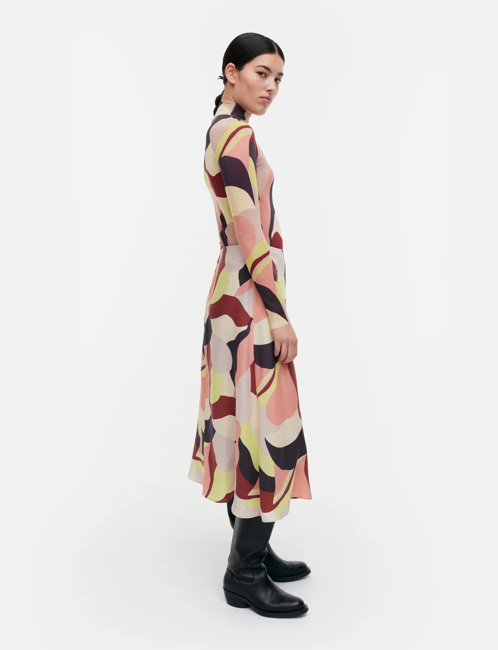 Marimekko - VEDUTA KAMELIA - long-sleeved tops - winered, yellow, peach - 5